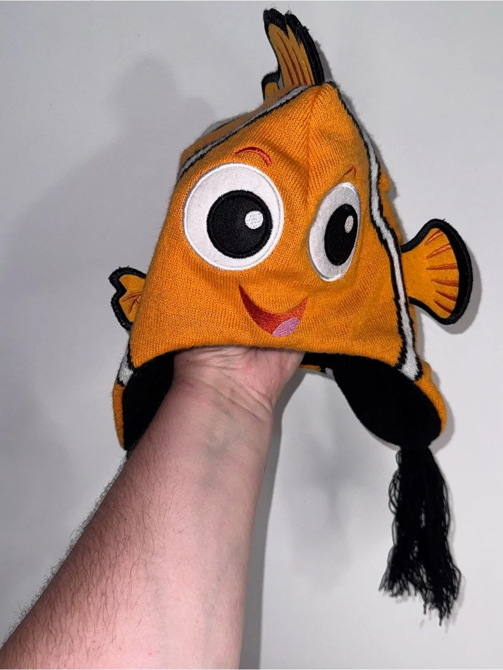 Disney Pixar Finding Nemo 3D Character Trapper Hat One Size Orange Ear Flap